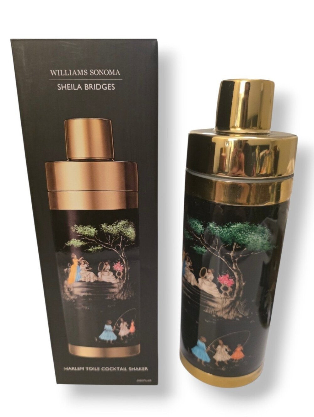 Williams Sonoma x Sheila Bridges | Harlem Toile Cocktail Shaker | RARE NIB